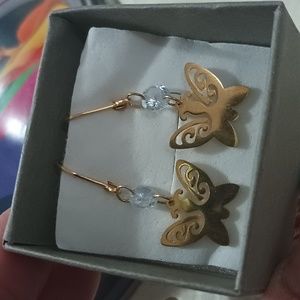 🆕 Butterfly Stainless steel gold earrings